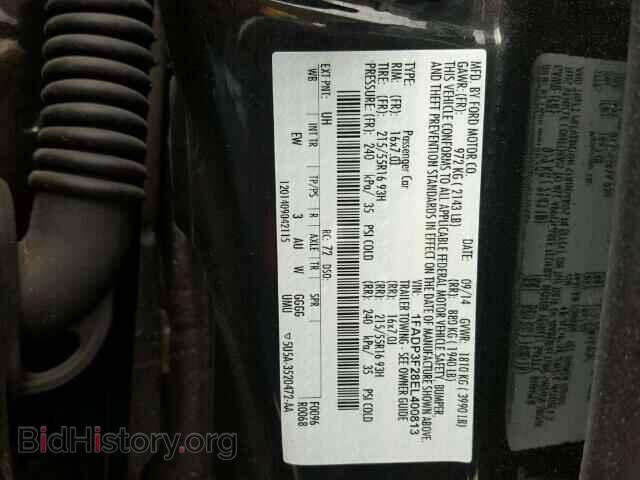 2014 FORD FOCUS - VIN: 1FADP3F28EL400813 - Фото 10