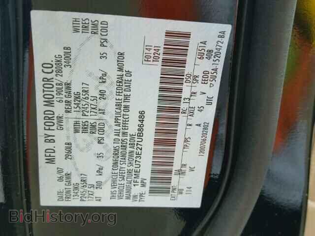 2007 FORD EXPLORER - VIN: 1FMEU73E27UB86486 - Фото 10