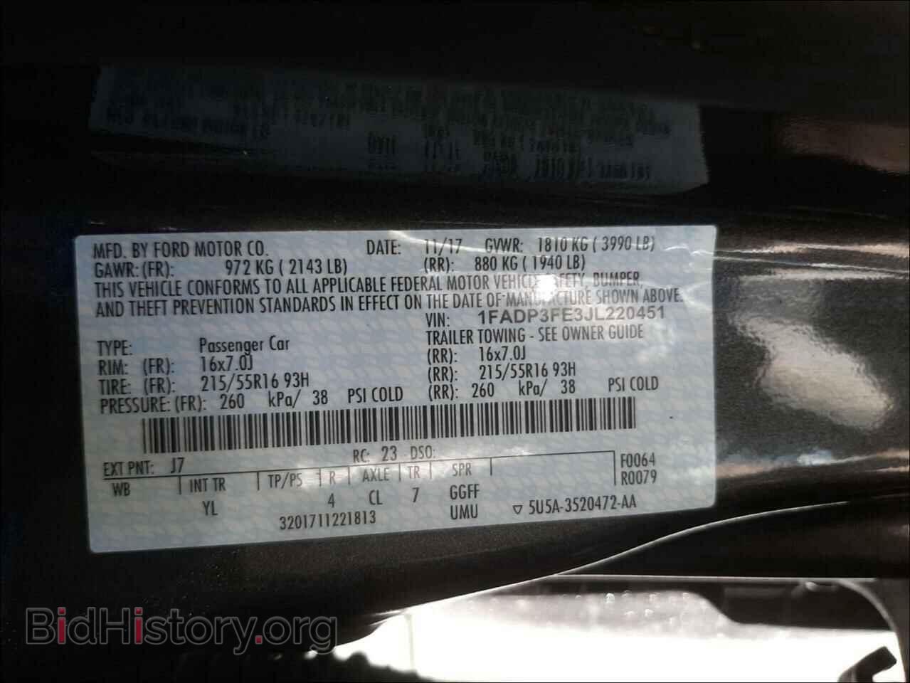 2018 FORD FOCUS - VIN: 1FADP3FE3JL220451 - Фото 10