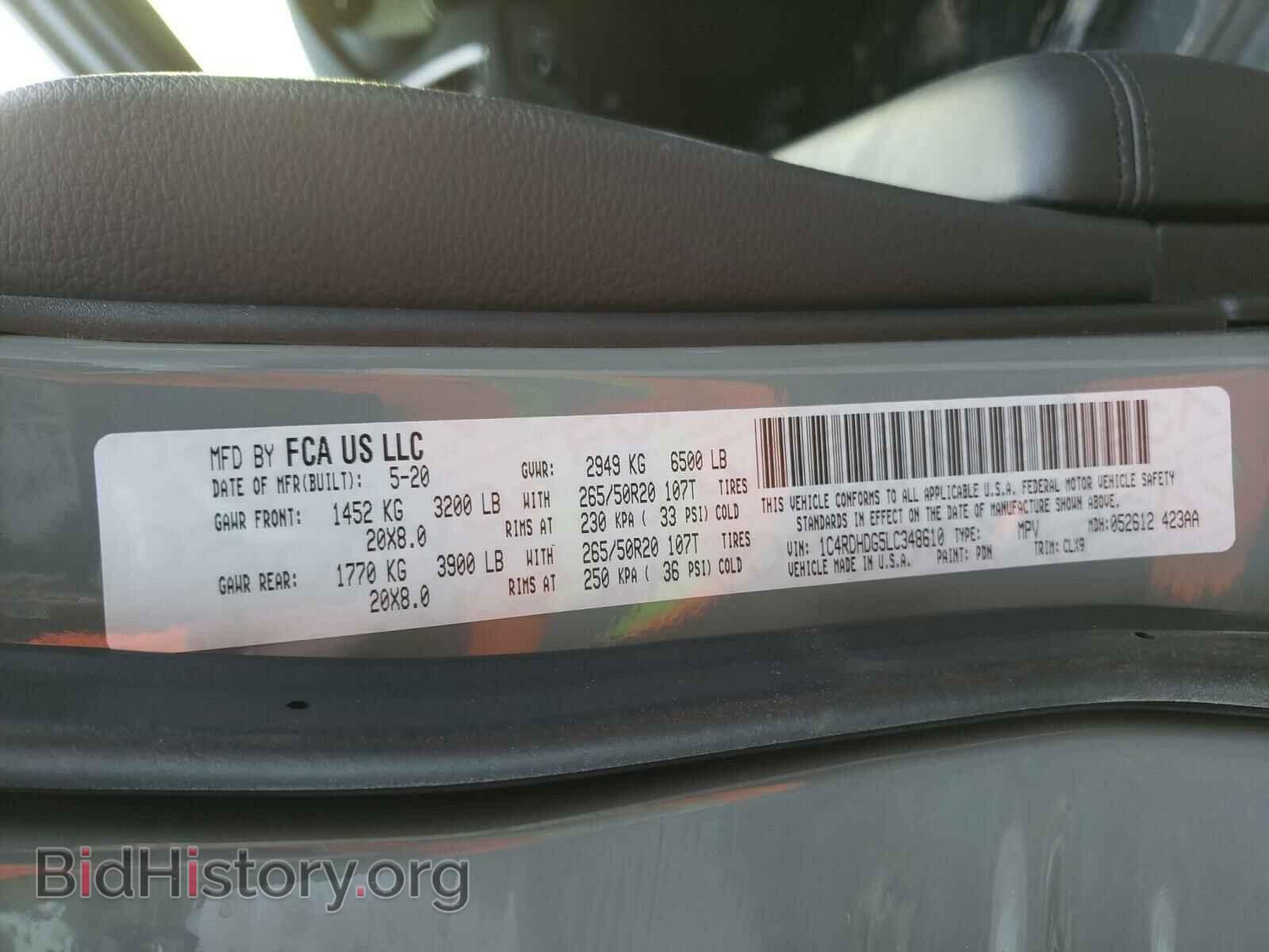 2020 DODGE DURANGO - VIN: 1C4RDHDG5LC348610 - Фото 10