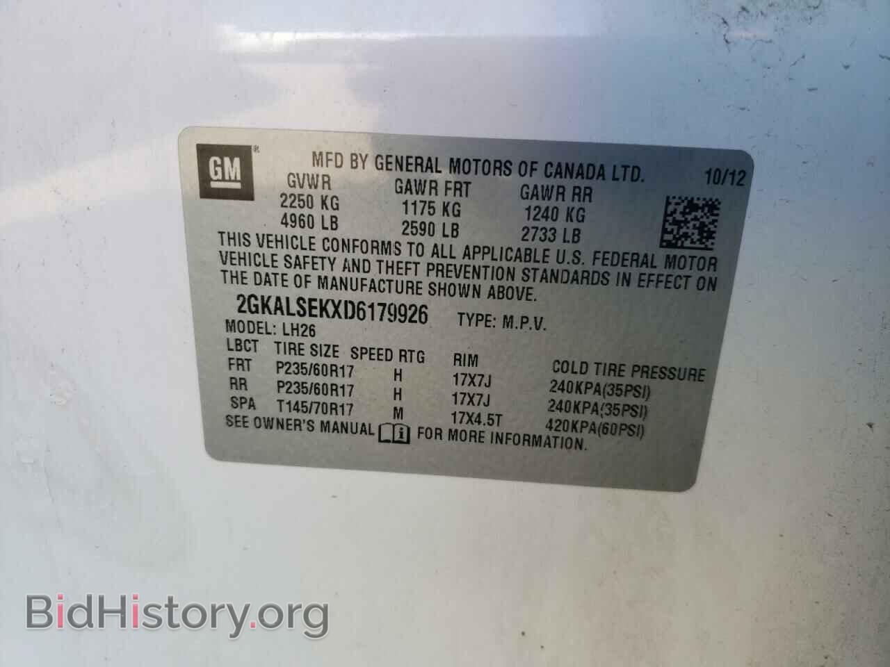 2013 GMC TERRAIN - VIN: 2GKALSEKXD6179926 - Photo 10