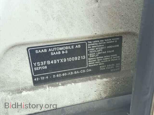 2009 SAAB 9 3 - VIN: YS3FB49YX91009213 - Фото 10