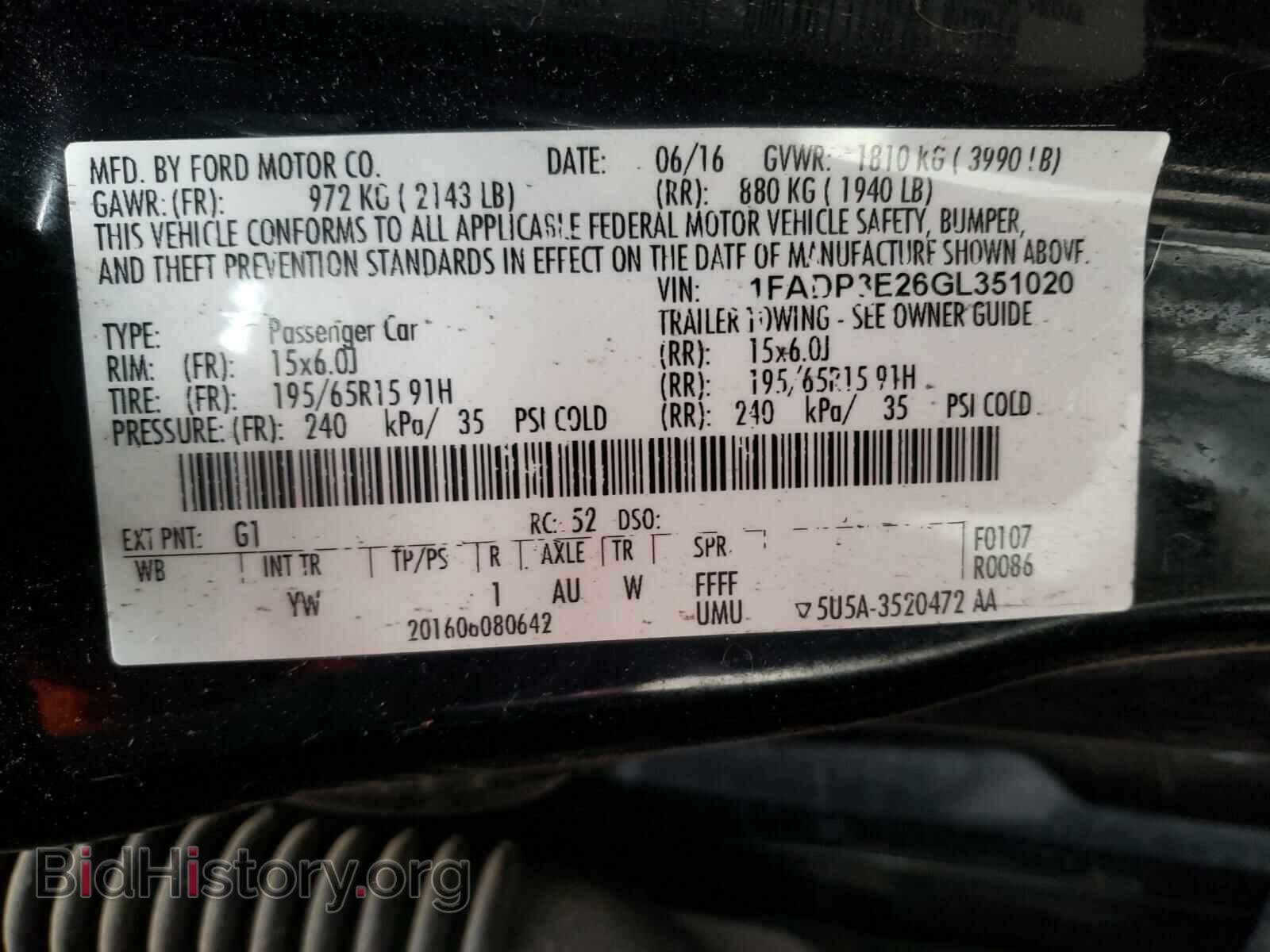 2016 FORD FOCUS - VIN: 1FADP3E26GL351020 - Photo 10
