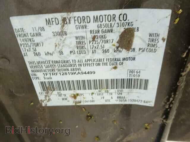 2009 FORD F150 - VIN: 1FTRF12819KA94499 - Фото 10