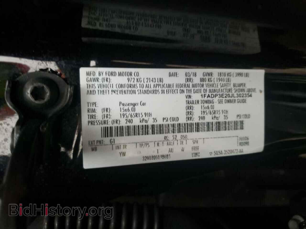 2018 FORD FOCUS - VIN: 1FADP3E20JL302354 - Фото 10