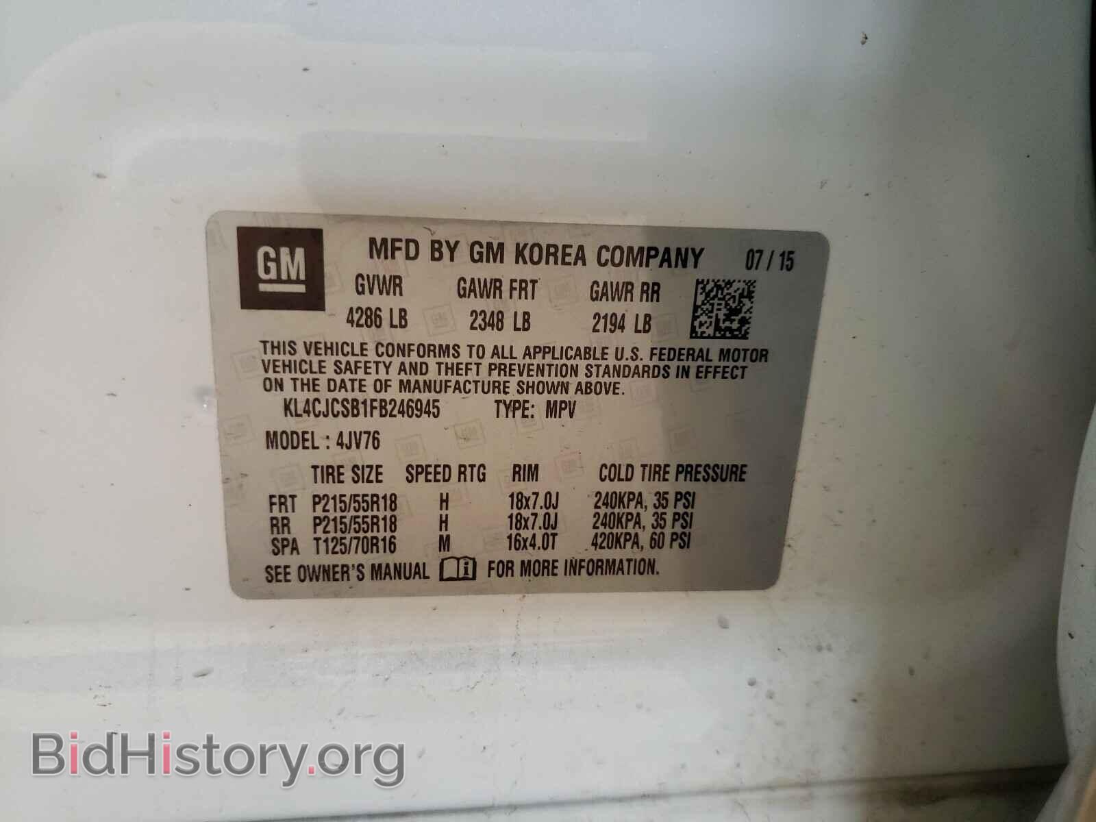 2015 BUICK ENCORE - VIN: KL4CJCSB1FB246945 - Фото 10