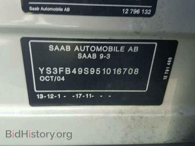 2005 SAAB 9 3 - VIN: YS3FB49S951016708 - Photo 10