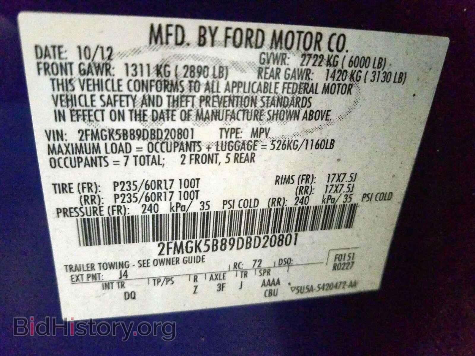 2013 FORD FLEX - VIN: 2FMGK5B89DBD20801 - Photo 10
