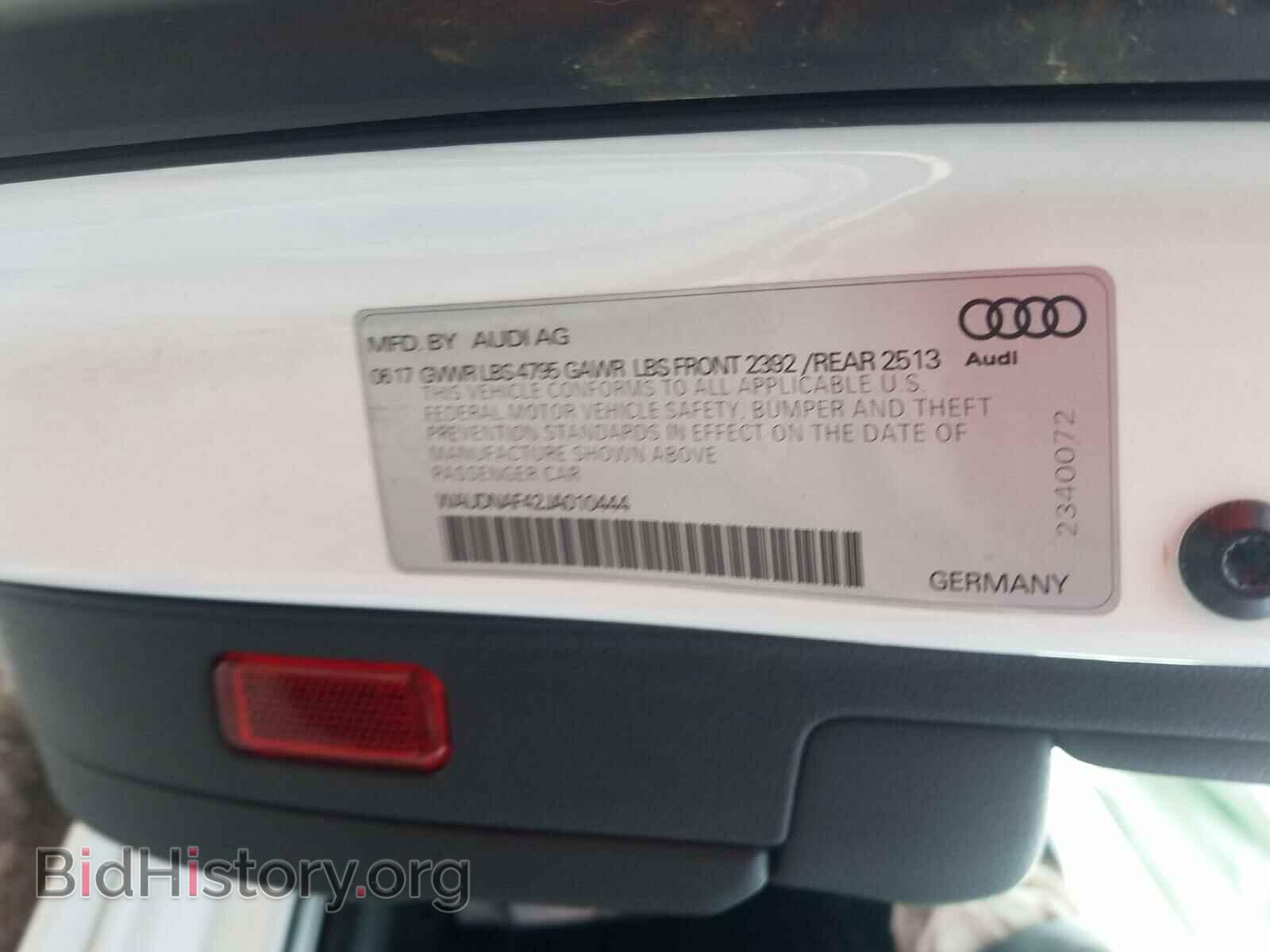 2018 AUDI A4 - VIN: WAUDNAF42JA010444 - Фото 10