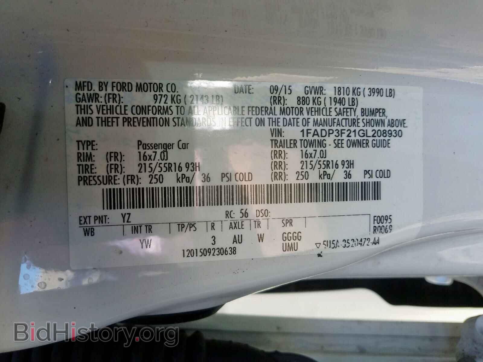 2016 FORD FOCUS - VIN: 1FADP3F21GL208930 - Photo 10