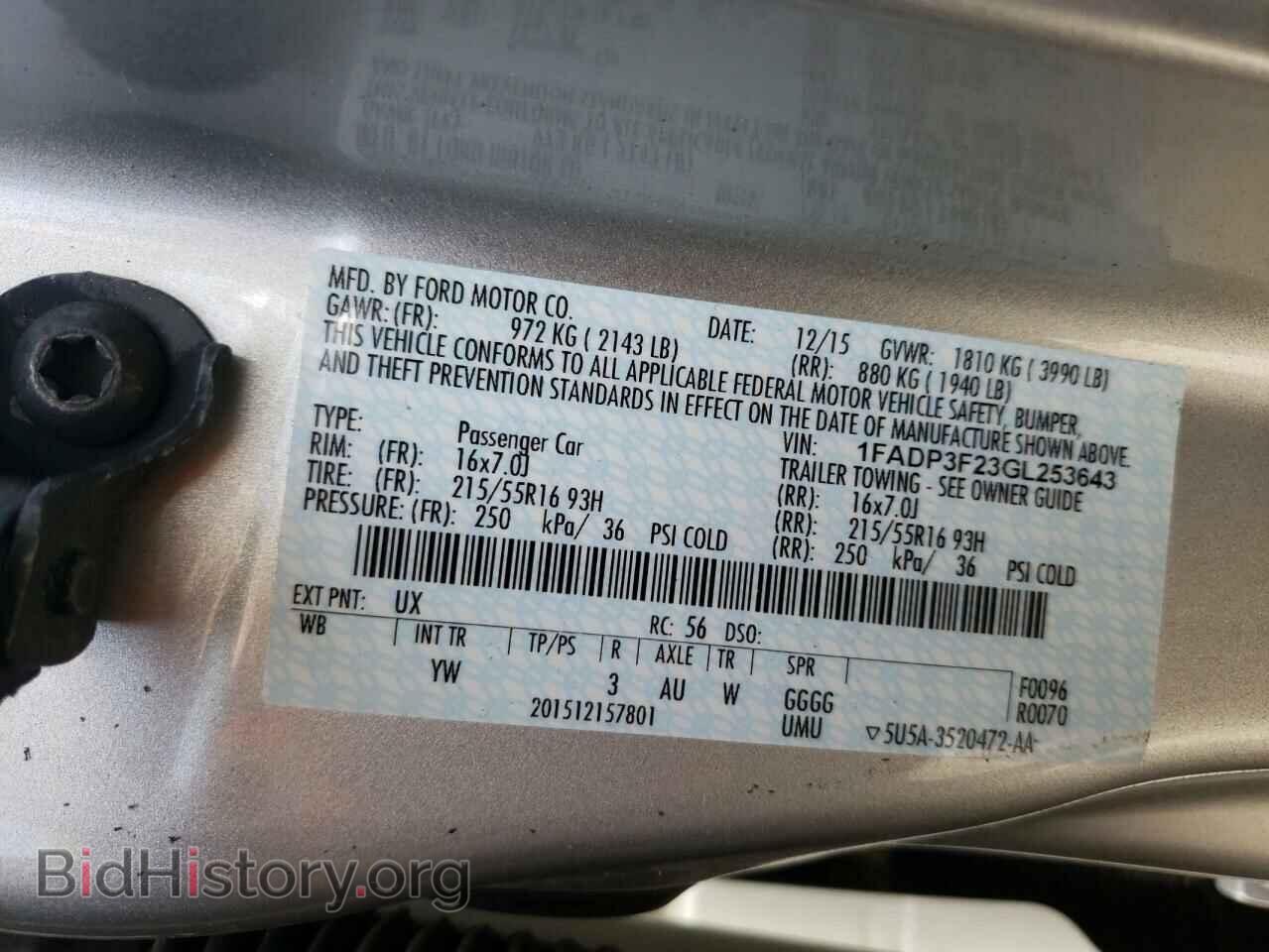 2016 FORD FOCUS - VIN: 1FADP3F23GL253643 - Фото 10