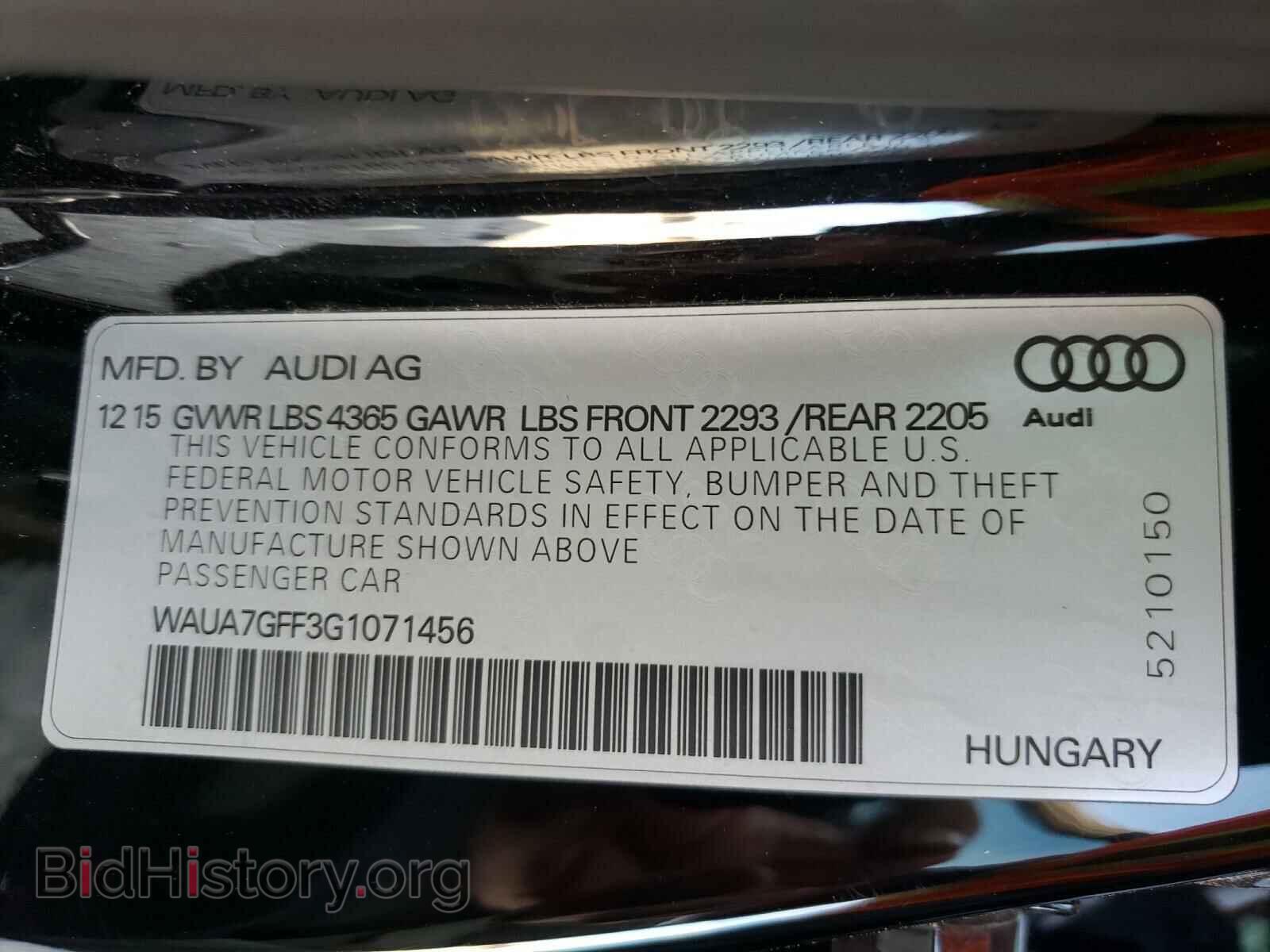 2016 AUDI A3 - VIN: WAUA7GFF3G1071456 - Фото 10