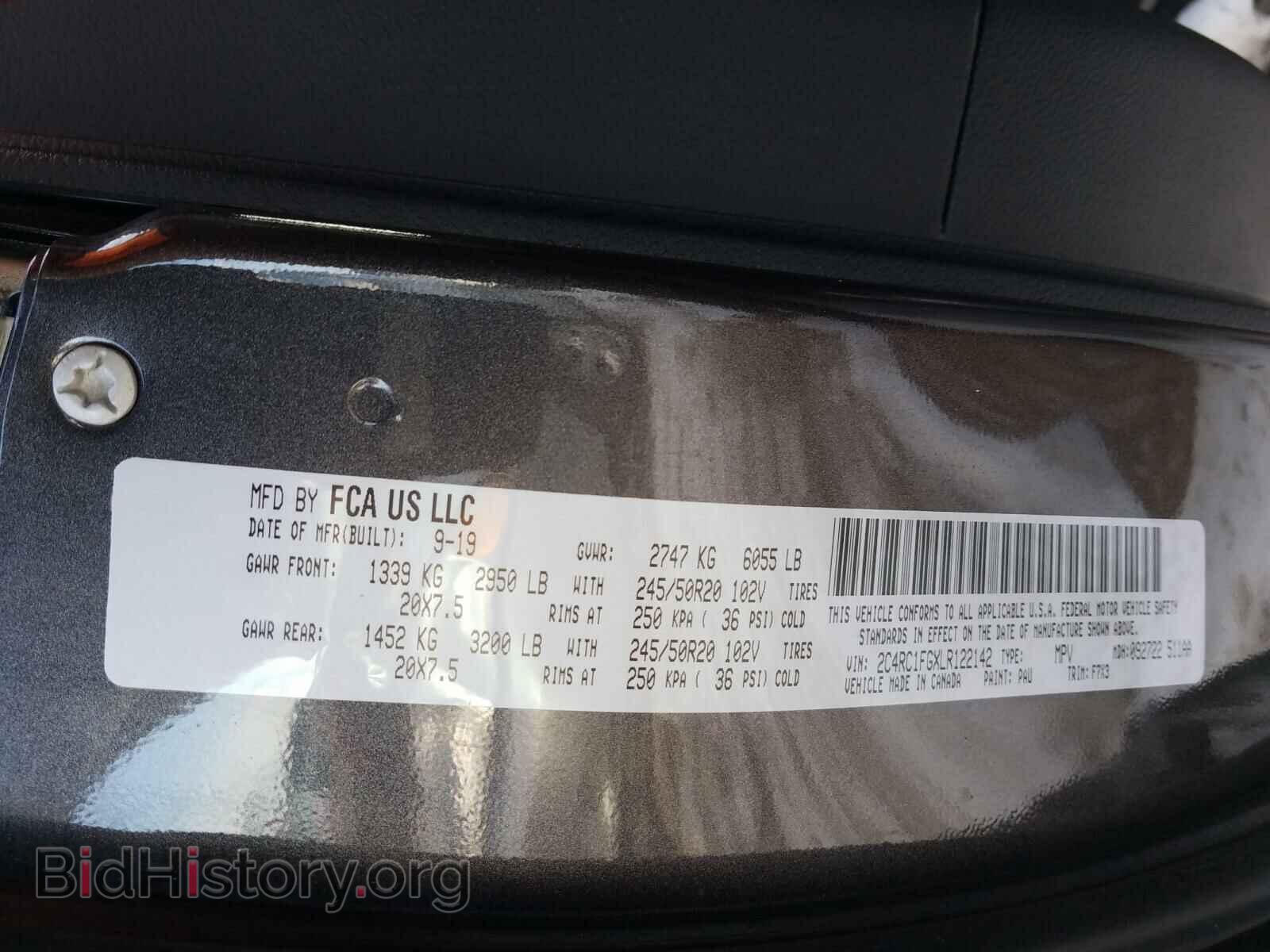 2020 CHRYSLER PACIFICA - VIN: 2C4RC1FGXLR122142 - Фото 10