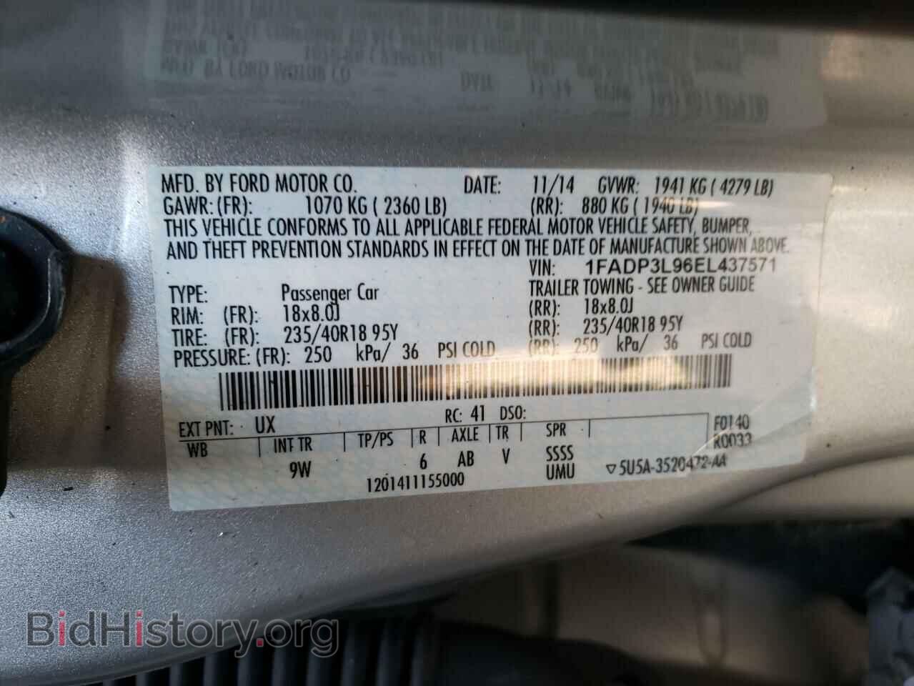 2014 FORD FOCUS - VIN: 1FADP3L96EL437571 - Фото 10