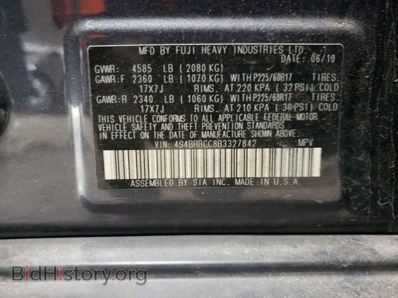 2011 SUBARU OUTBACK - VIN: 4S4BRBCC8B3327842 - Photo 10