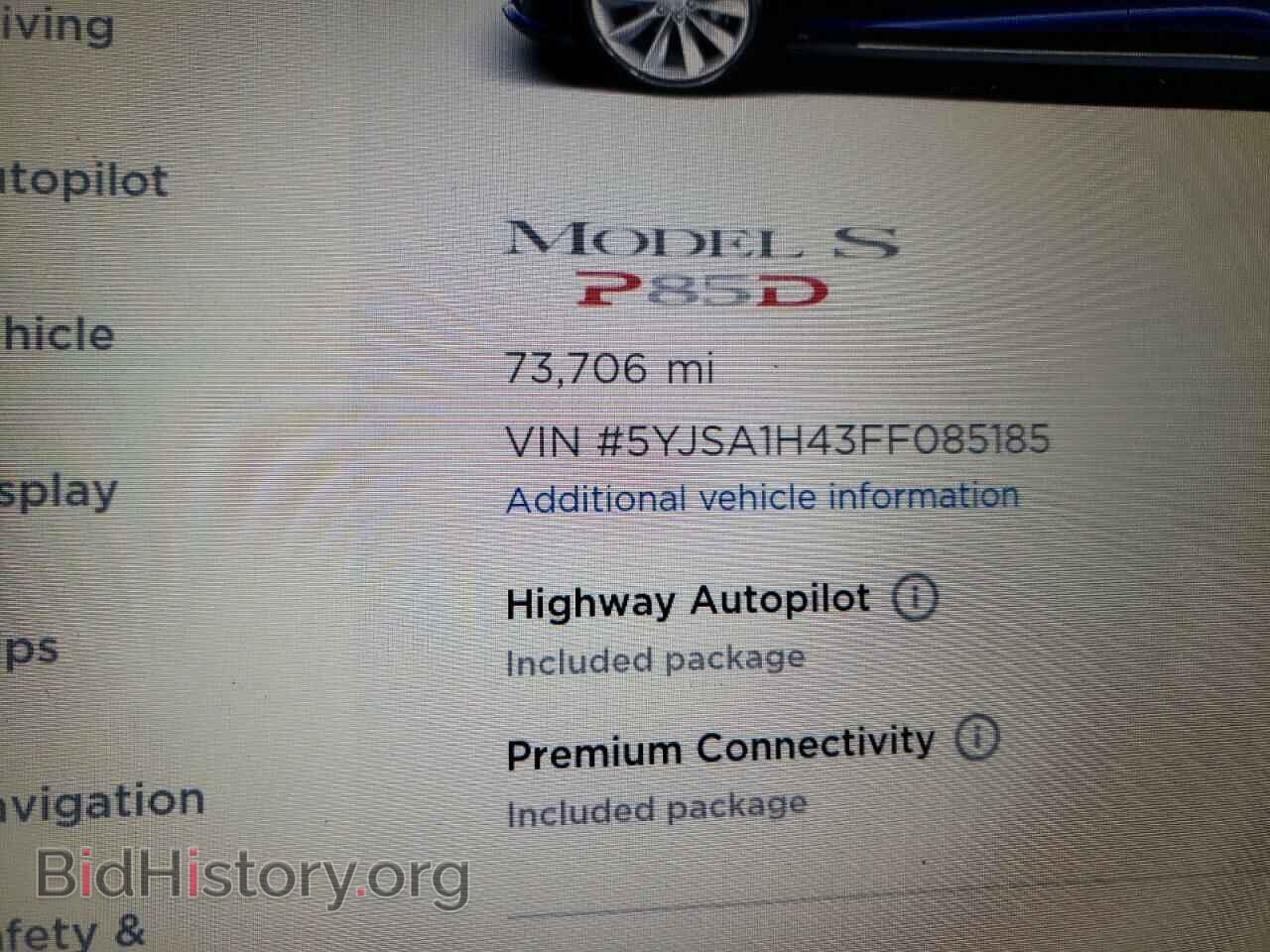 2015 TESLA MODEL S - VIN: 5YJSA1H43FF085185 - Фото 8