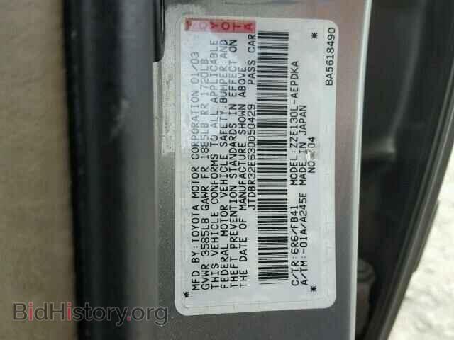 2003 TOYOTA COROLLA - VIN: JTDBR32E630050429 - Фото 10