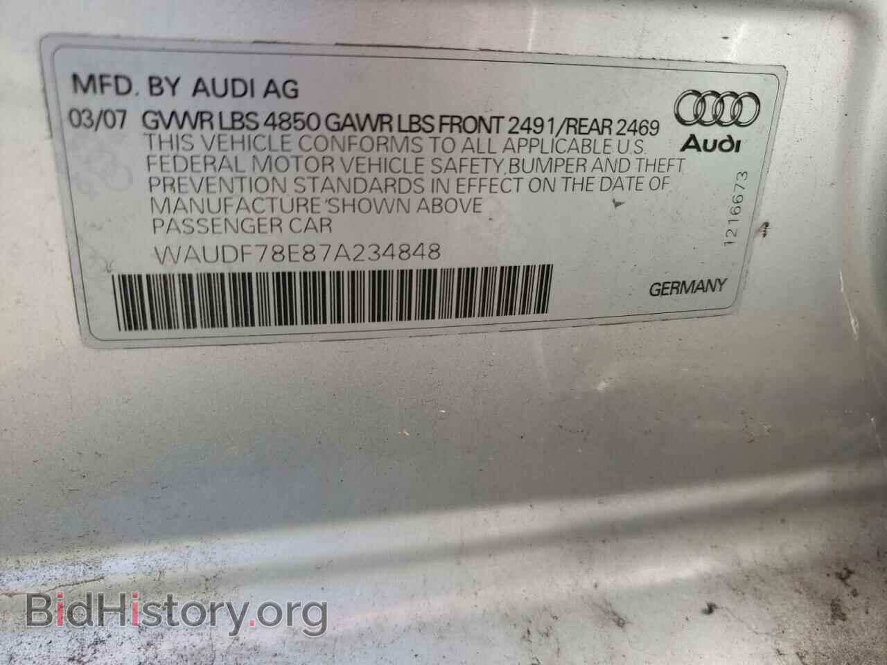 2007 AUDI A4 - VIN: WAUDF78E87A234848 - Photo 10