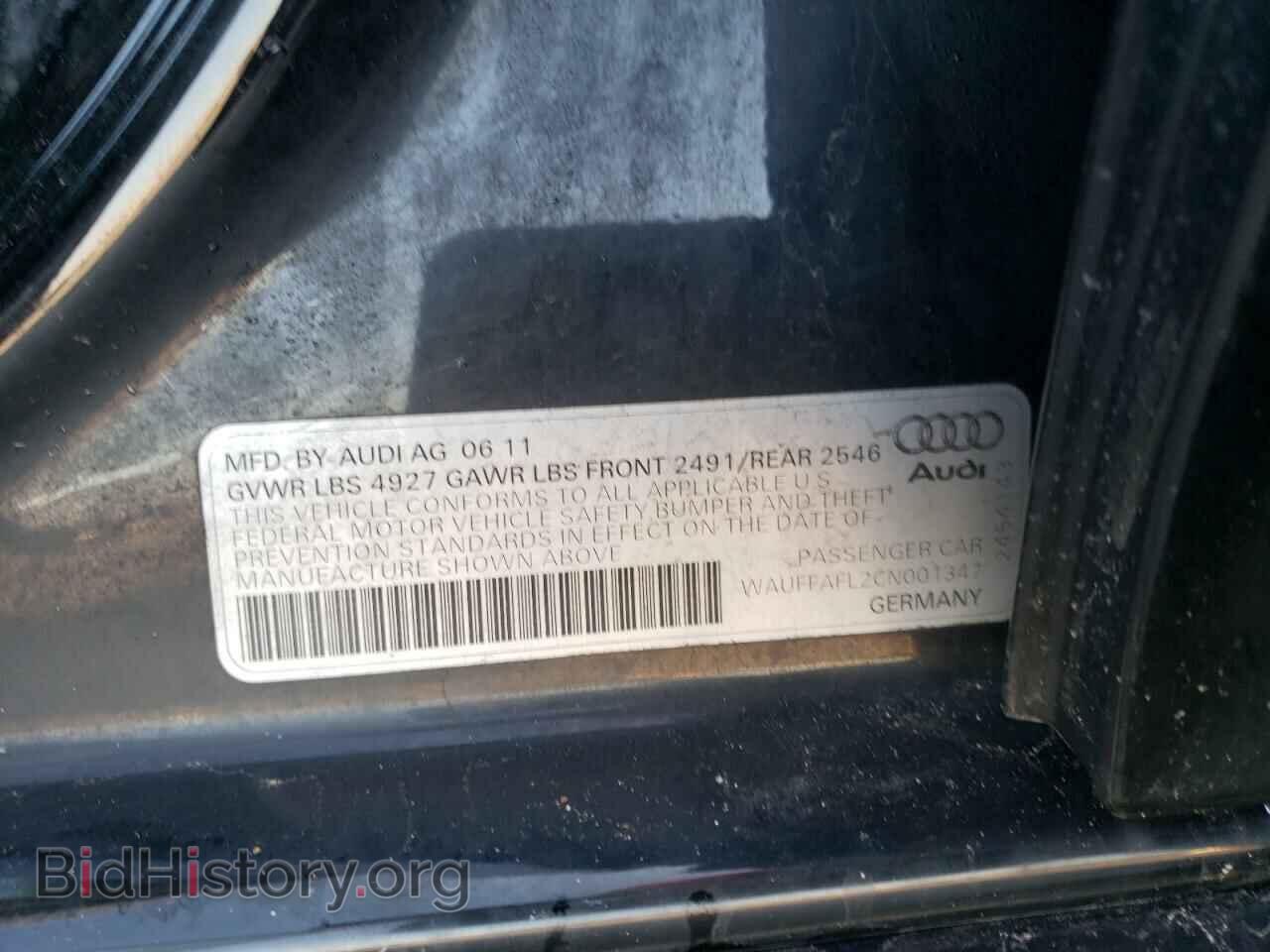 2012 AUDI A4 - VIN: WAUFFAFL2CN001347 - Фото 10
