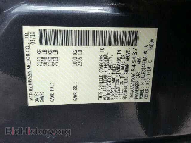 2010 NISSAN MAXIMA - VIN: 1N4AA5APXAC845437 - Фото 10