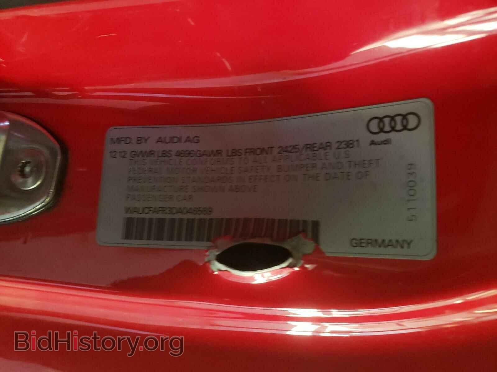 2013 AUDI A5 - VIN: WAUCFAFR3DA046569 - Фото 10