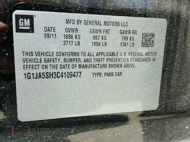2012 CHEVROLET SONIC - VIN: 1G1JA5SH3C4109477 - Фото 10
