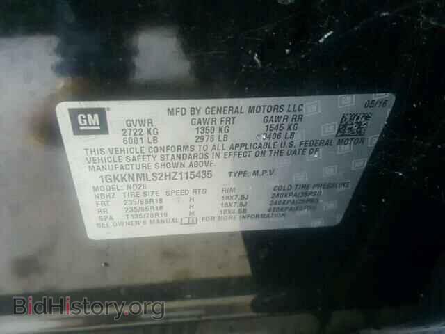 2017 GMC ACADIA - VIN: 1GKKNMLS2HZ115435 - Фото 10