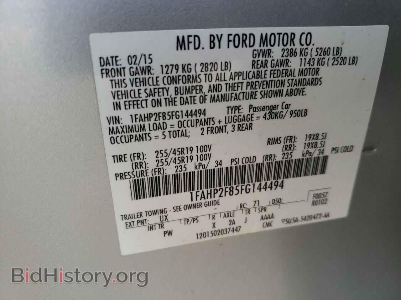 2015 FORD TAURUS - VIN: 1FAHP2F85FG144494 - Photo 10