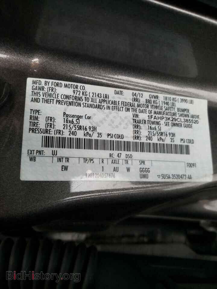 2012 FORD FOCUS - VIN: 1FAHP3K29CL385520 - Фото 10