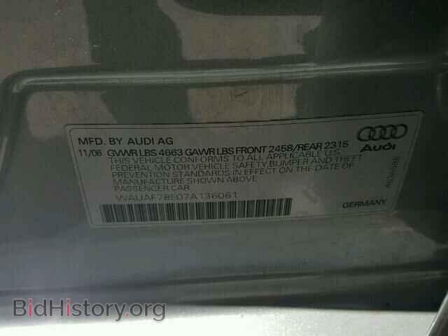 2007 AUDI A4 - VIN: WAUAF78E07A136061 - Фото 10