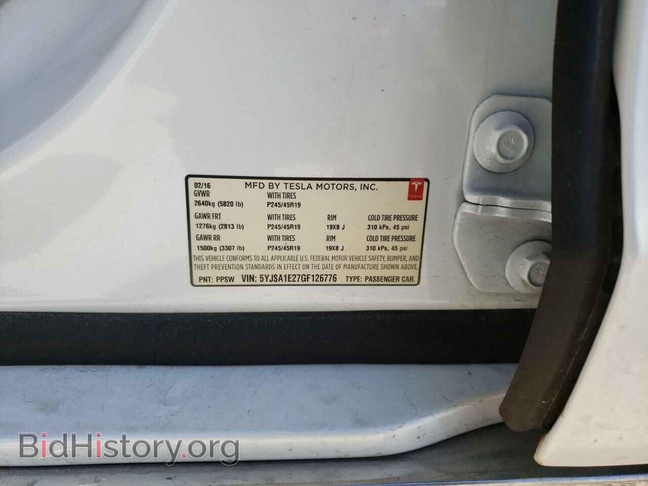 2016 TESLA MODEL S - VIN: 5YJSA1E27GF126776 - Photo 10