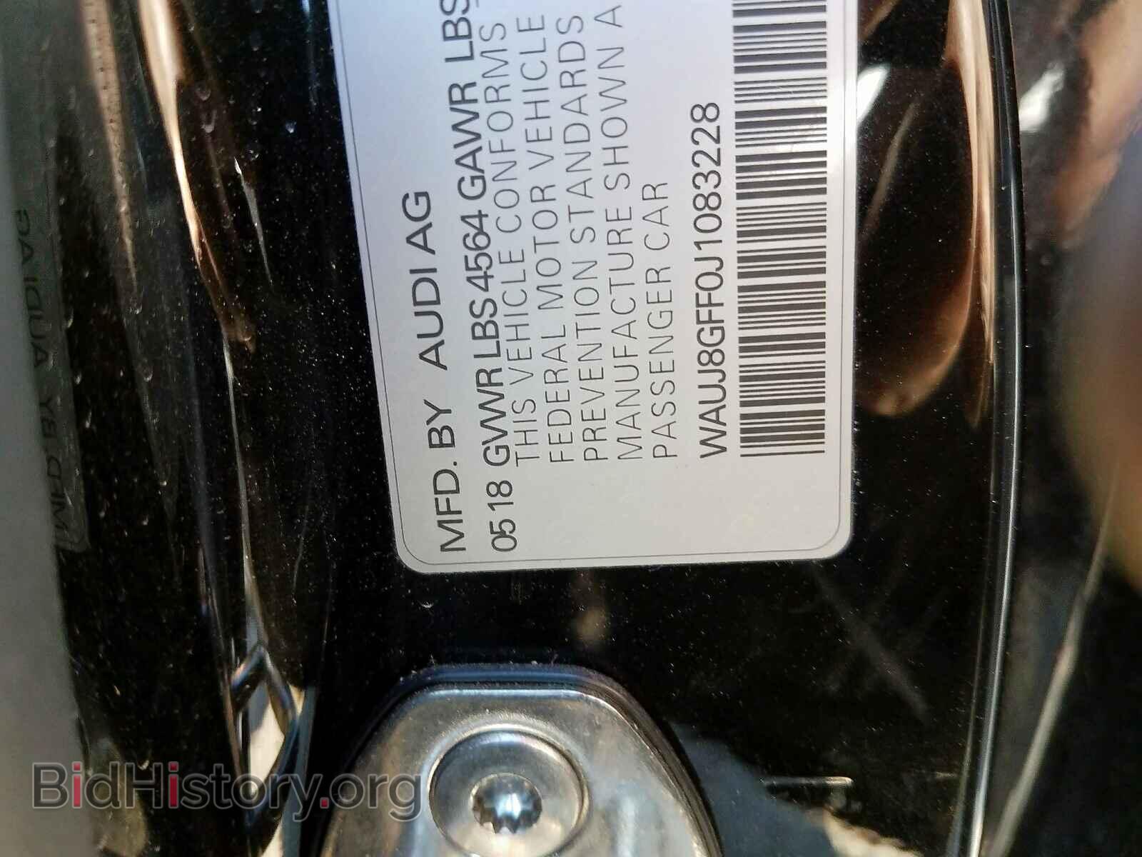 2018 AUDI A3 - VIN: WAUJ8GFF0J1083228 - Фото 10