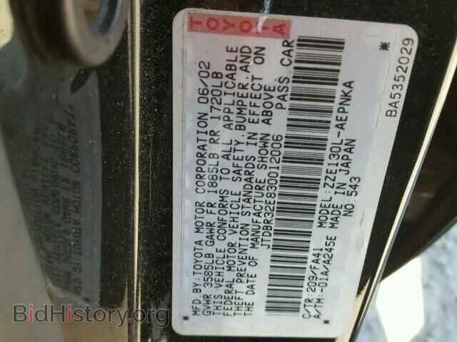 2003 TOYOTA COROLLA - VIN: JTDBR32E830012006 - Фото 10