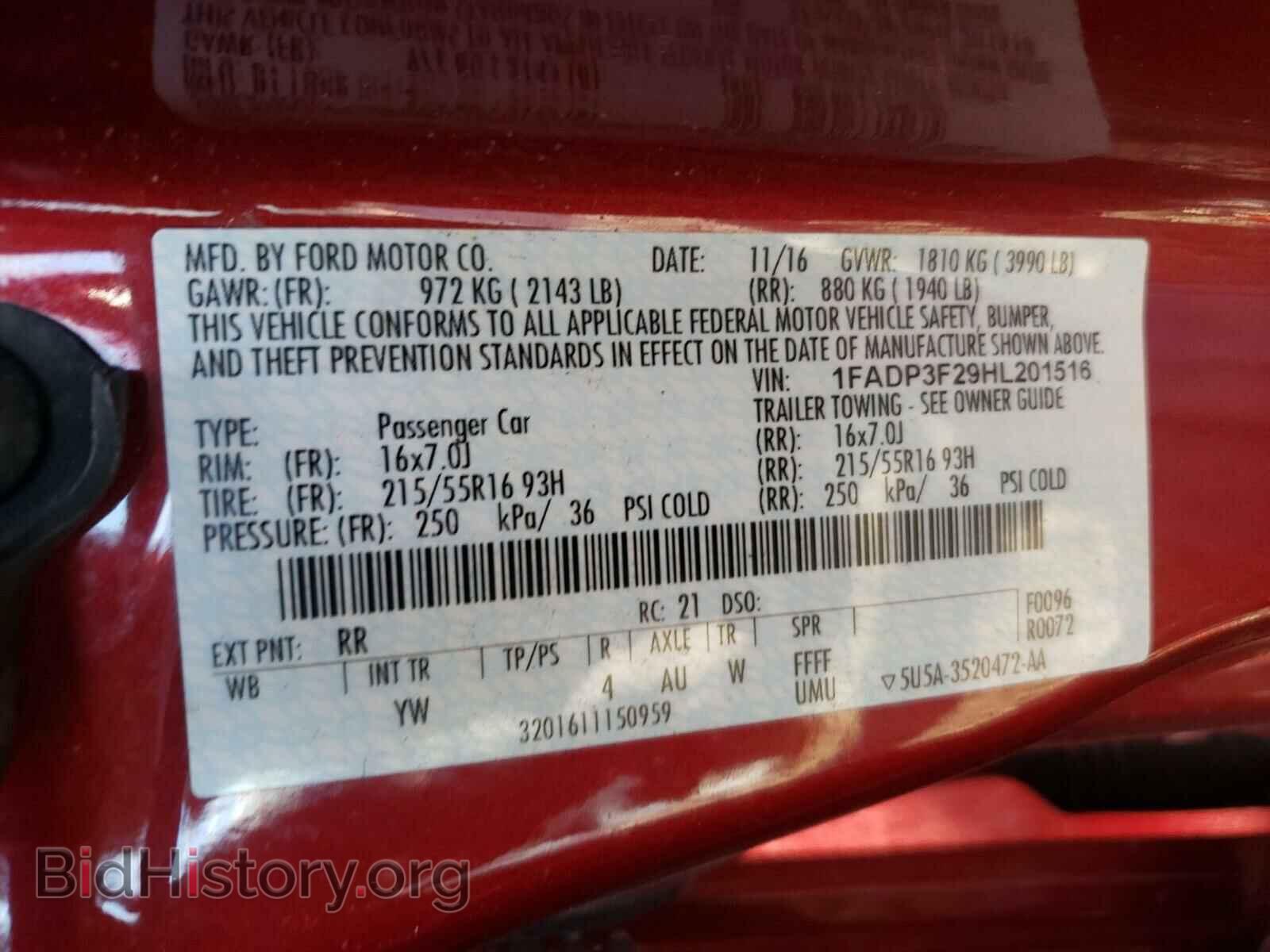 2017 FORD FOCUS - VIN: 1FADP3F29HL201516 - Photo 6