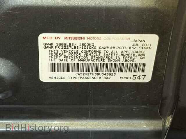 2011 MITSUBISHI LANCER - VIN: JA32U2FU5BU043925 - Фото 10