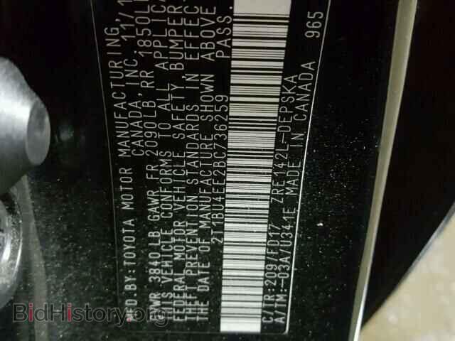 2011 TOYOTA COROLLA - VIN: 2T1BU4EE2BC736259 - Фото 10