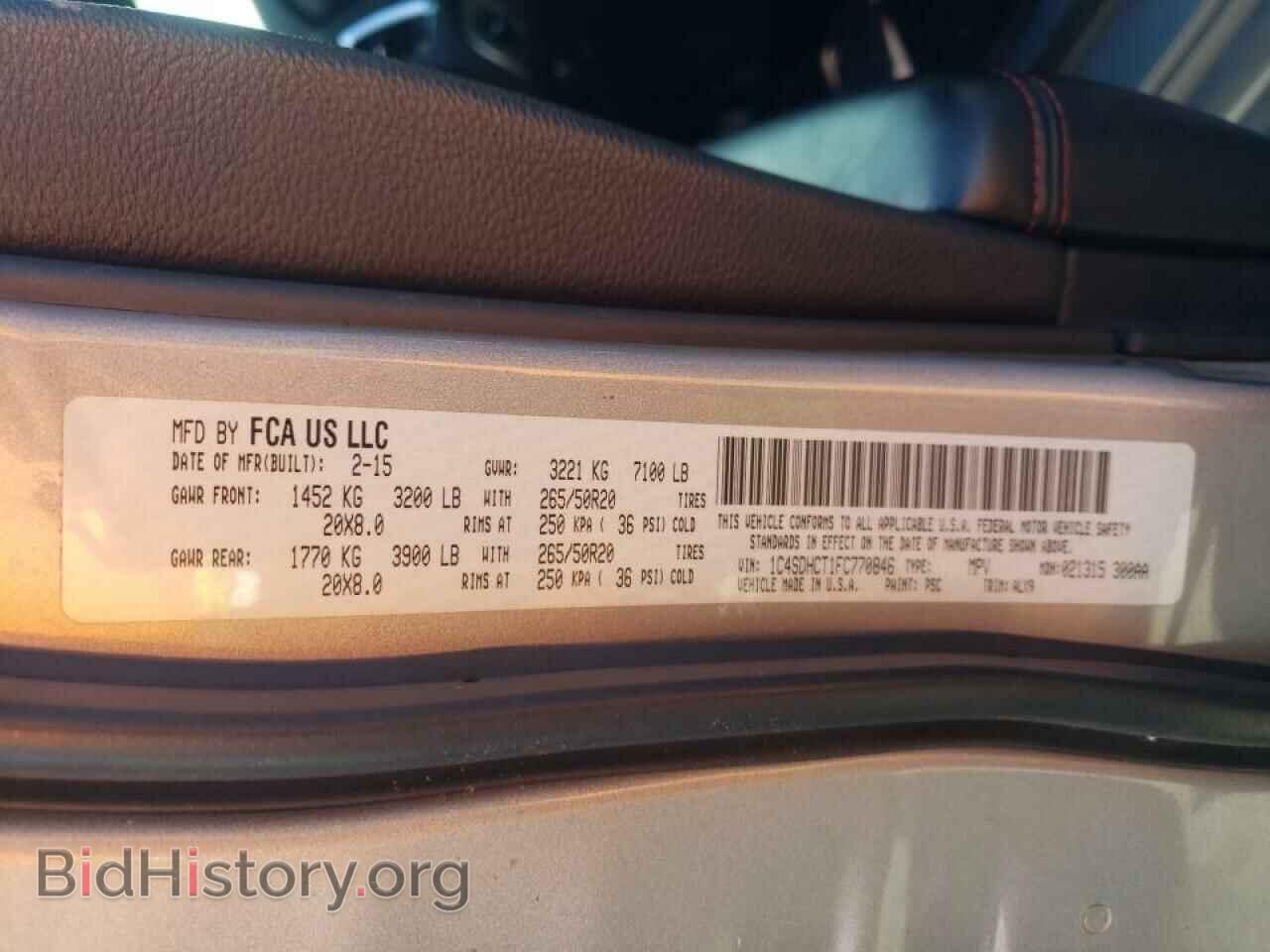 2015 DODGE DURANGO - VIN: 1C4SDHCT1FC770846 - Photo 10