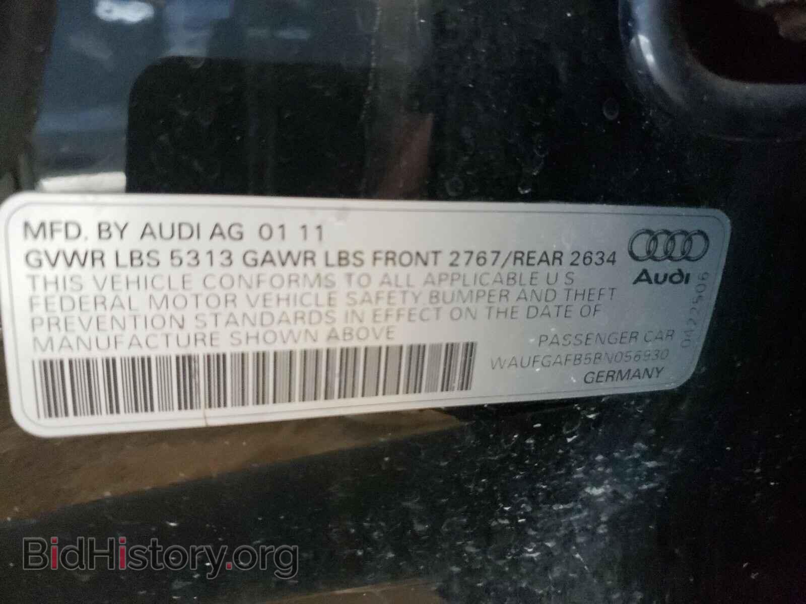 2011 AUDI A6 - VIN: WAUFGAFB5BN056930 - Фото 10