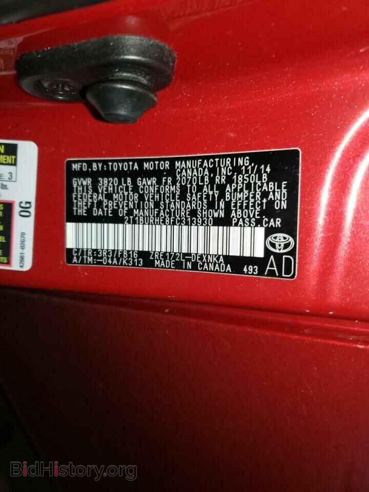 2015 TOYOTA COROLLA - VIN: 2T1BURHE8FC313930 - Фото 10