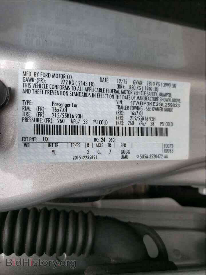 2016 FORD FOCUS - VIN: 1FADP3KE2GL259823 - Photo 10