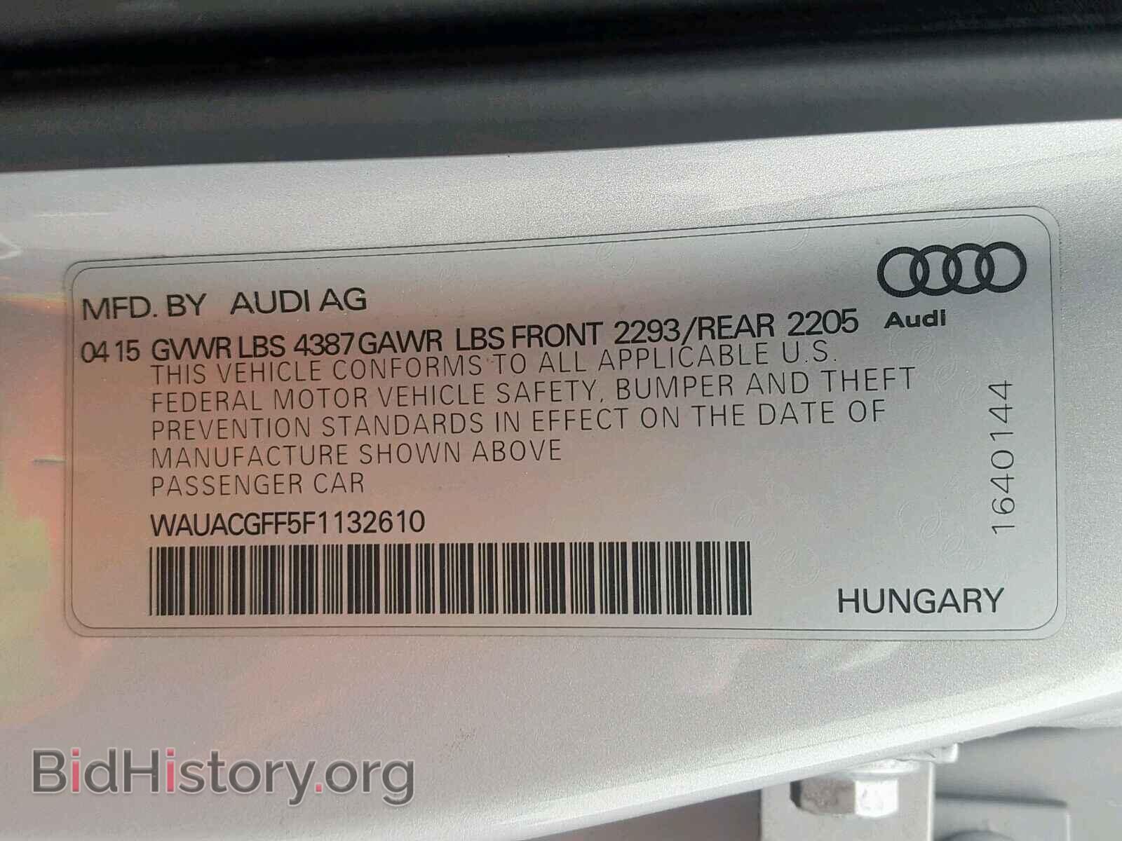 2015 AUDI A3 - VIN: WAUACGFF5F1132610 - Фото 10