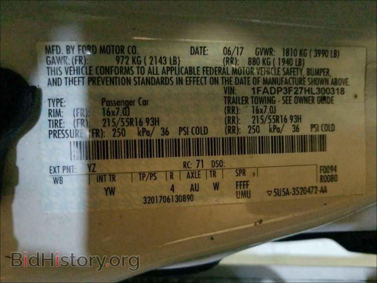 2017 FORD FOCUS - VIN: 1FADP3F27HL300318 - Фото 10