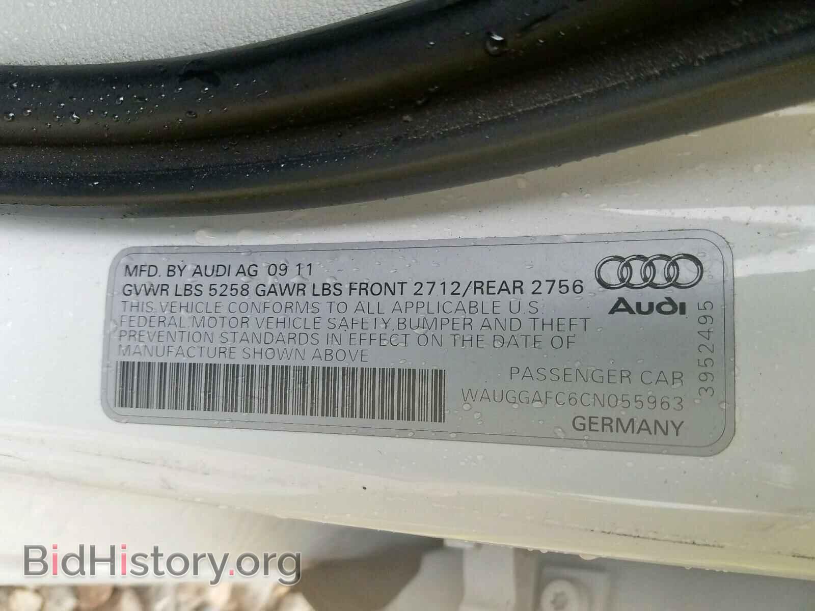 2012 AUDI A6 - VIN: WAUGGAFC6CN055963 - Фото 10