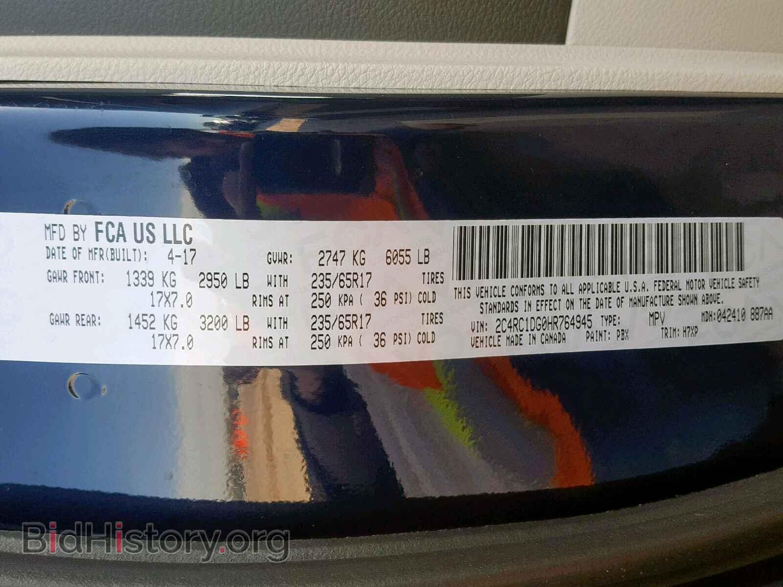 2017 CHRYSLER PACIFICA T - VIN: 2C4RC1DG0HR764945 - Photo 10