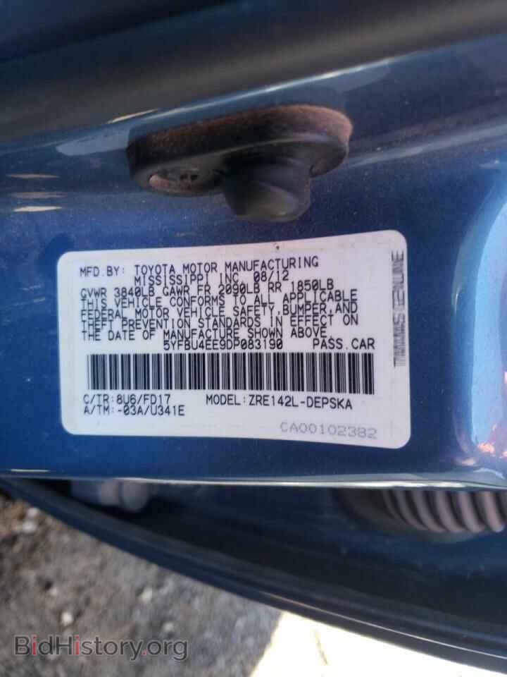 2013 TOYOTA COROLLA - VIN: 5YFBU4EE9DP083190 - Фото 10