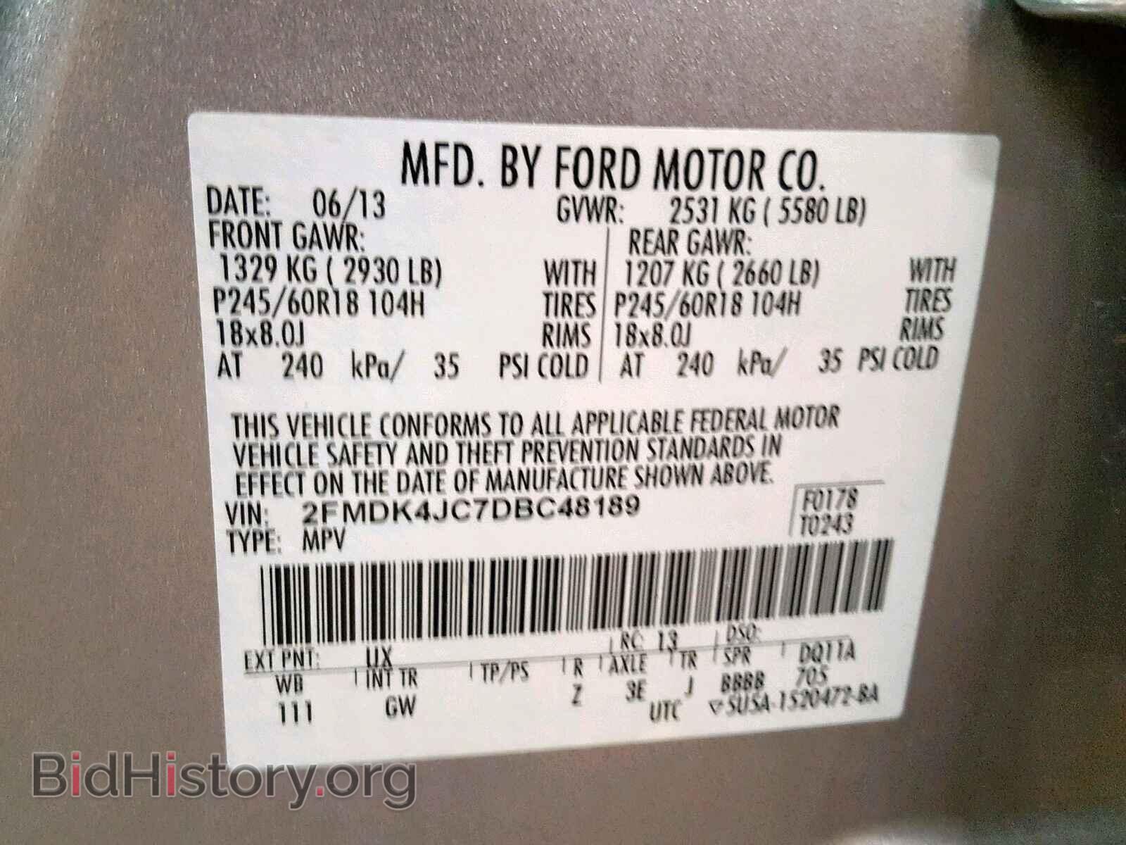 2013 FORD EDGE SEL - VIN: 2FMDK4JC7DBC48189 - Photo 10