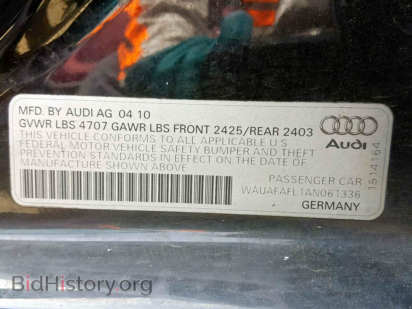 2010 AUDI A4 - VIN: WAUAFAFL1AN061336 - Фото 10