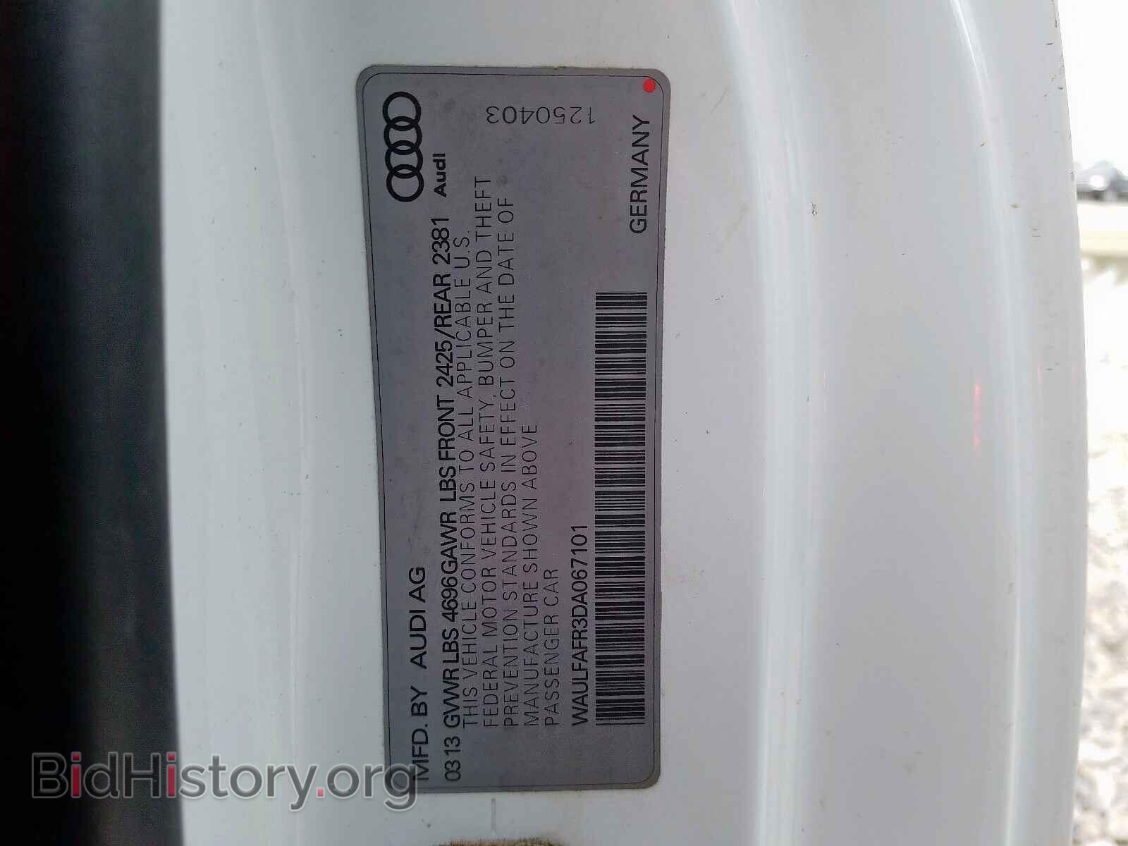 2013 AUDI A5 - VIN: WAULFAFR3DA067101 - Фото 10