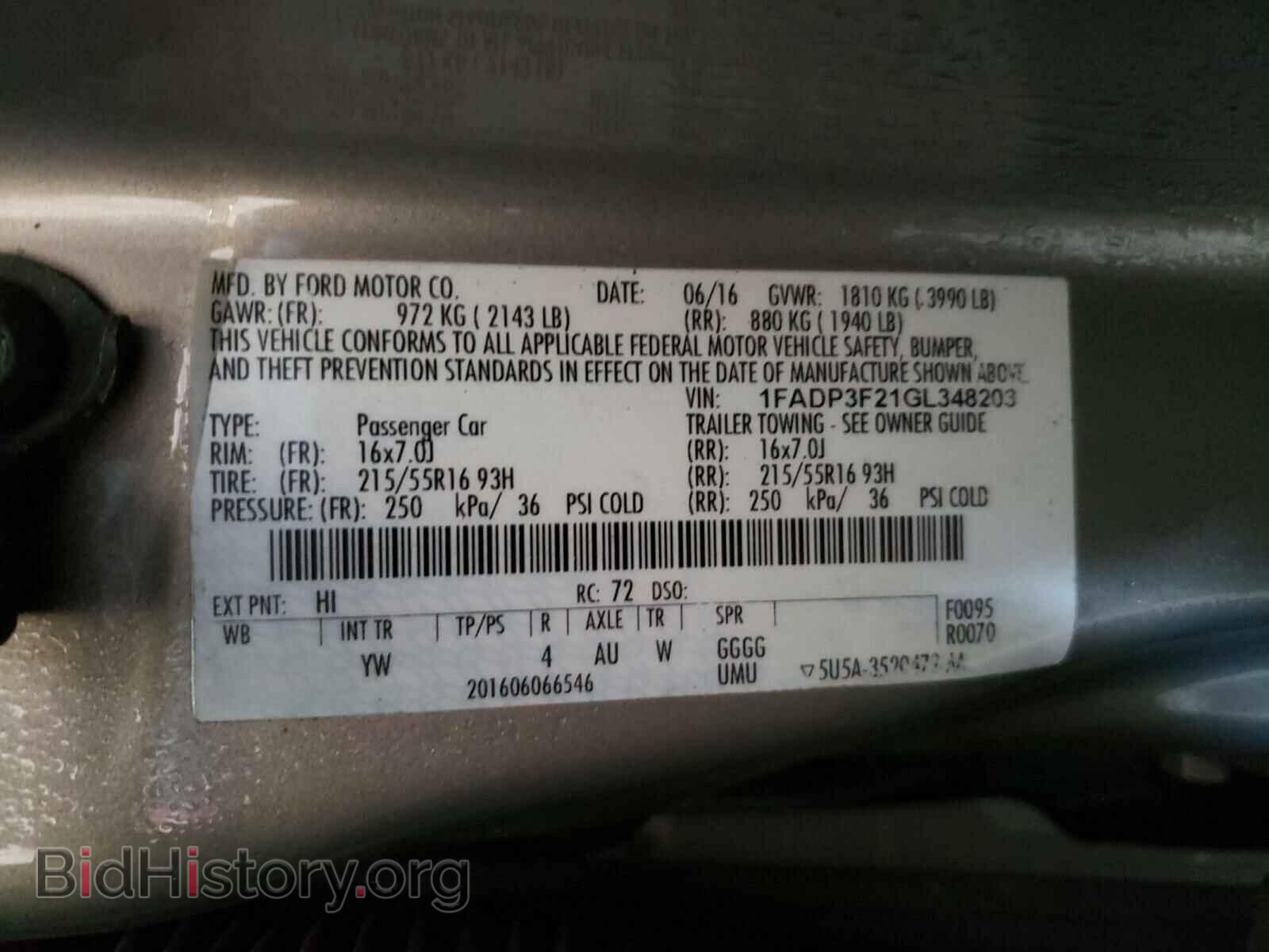 2016 FORD FOCUS - VIN: 1FADP3F21GL348203 - Фото 10