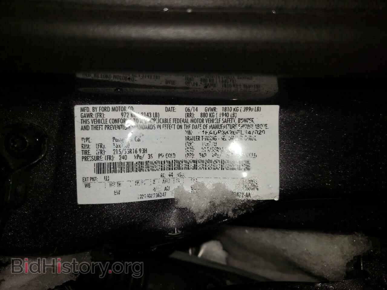 2014 FORD FOCUS - VIN: 1FADP3K26EL347020 - Фото 10